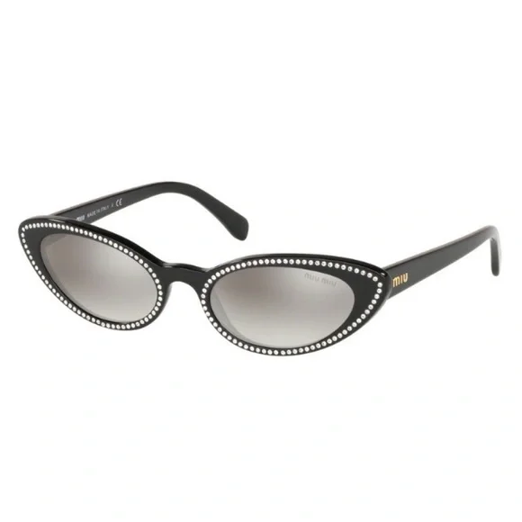 Miu Miu | Accessories | Miu Miu 53mm Cat Eye Black Crystal  display picture 3